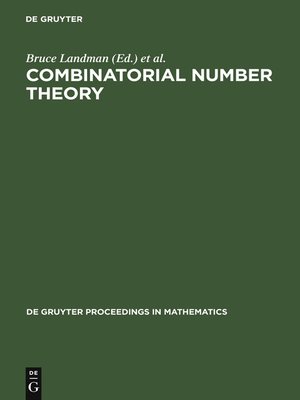 cover image of Combinatorial Number Theory